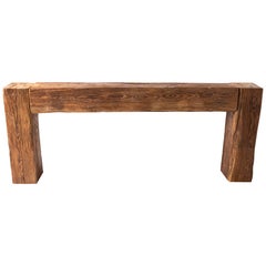 Primitive Wood Console Table in the Wabi Sabi Aesthetic