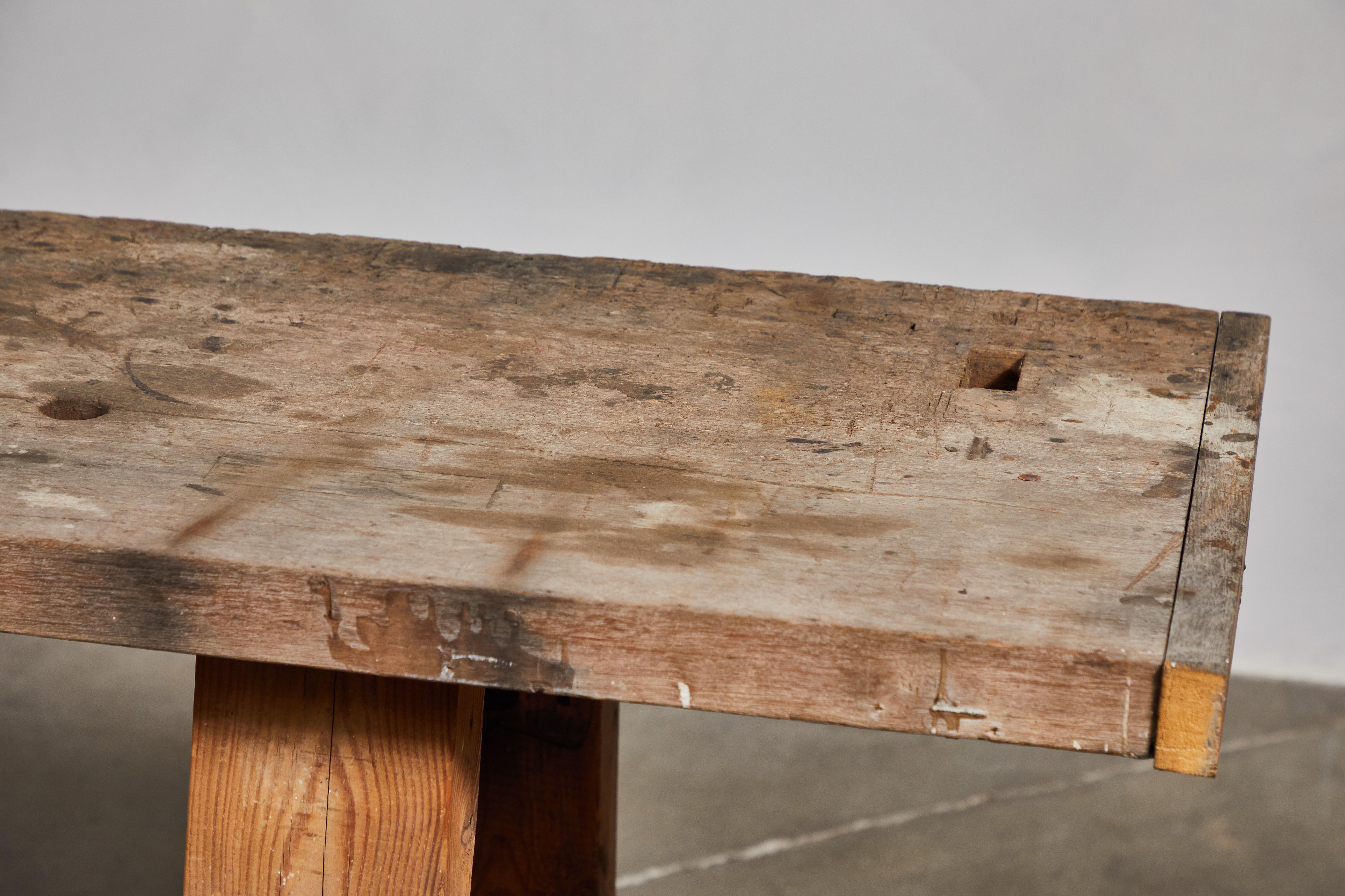 Primitive Console Work Table In Good Condition In Los Angeles, CA