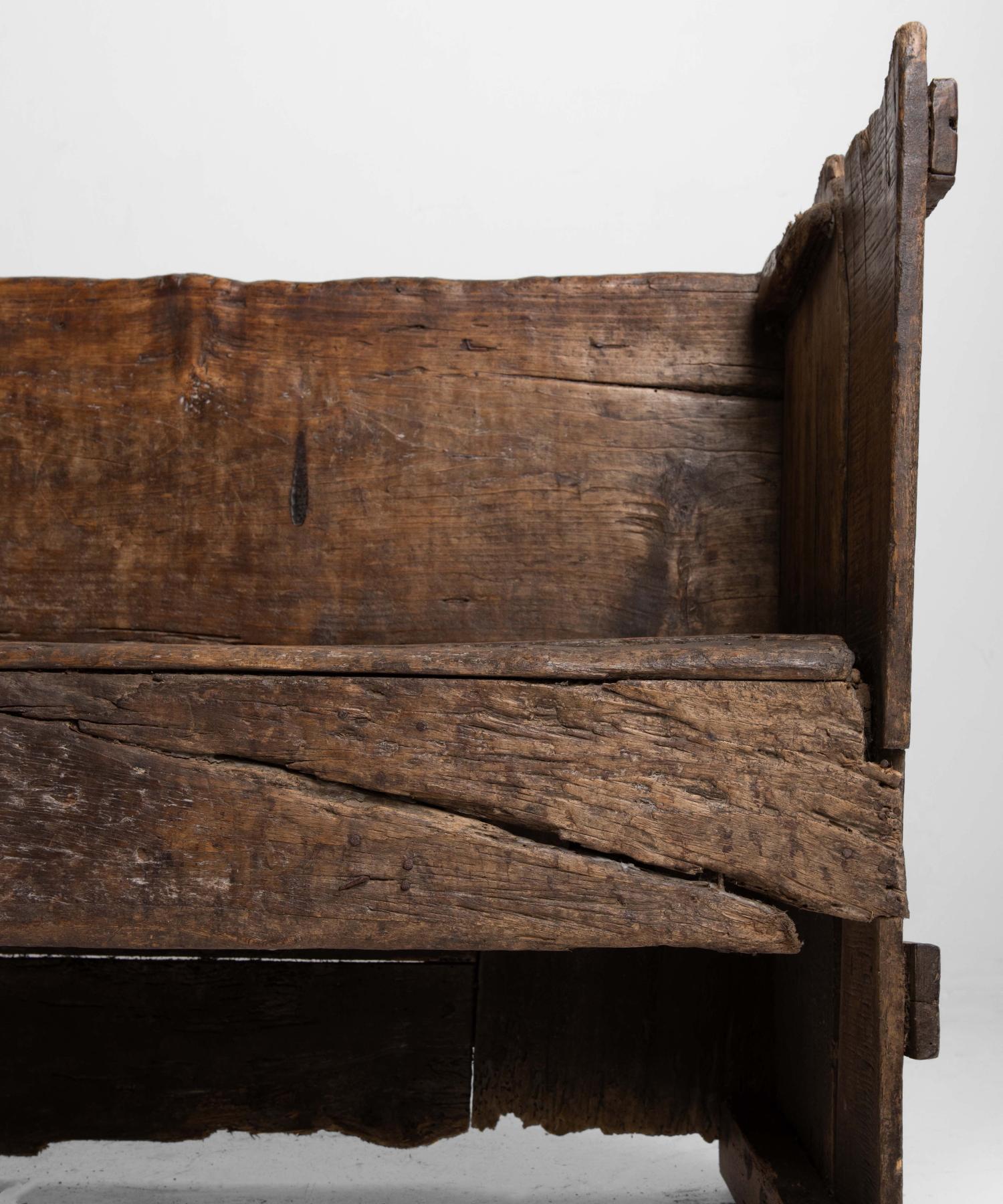 19th Century Primitive Corner Bench