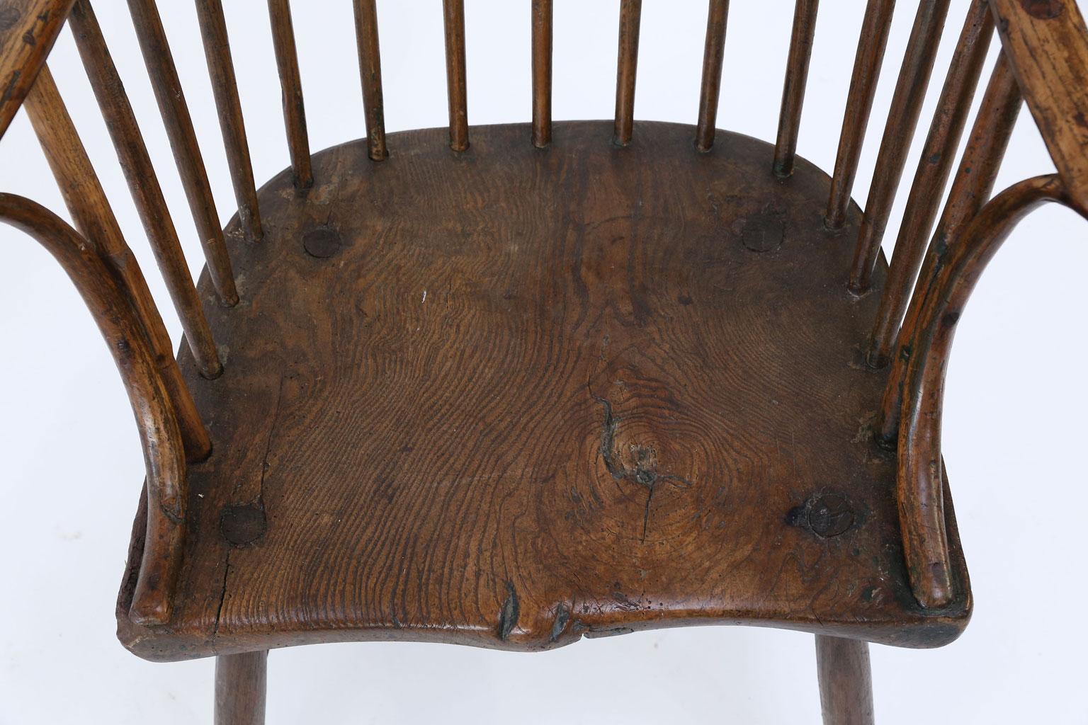 Hand-Carved Primitive Cornish Windsor Chair