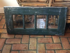 Primitive Country Mirror in Blue Green