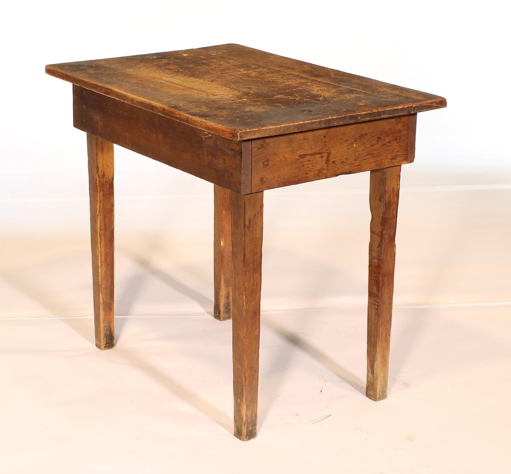Primitive / Country Style Wooden School Desk / Table In Distressed Condition In Oakville, CT