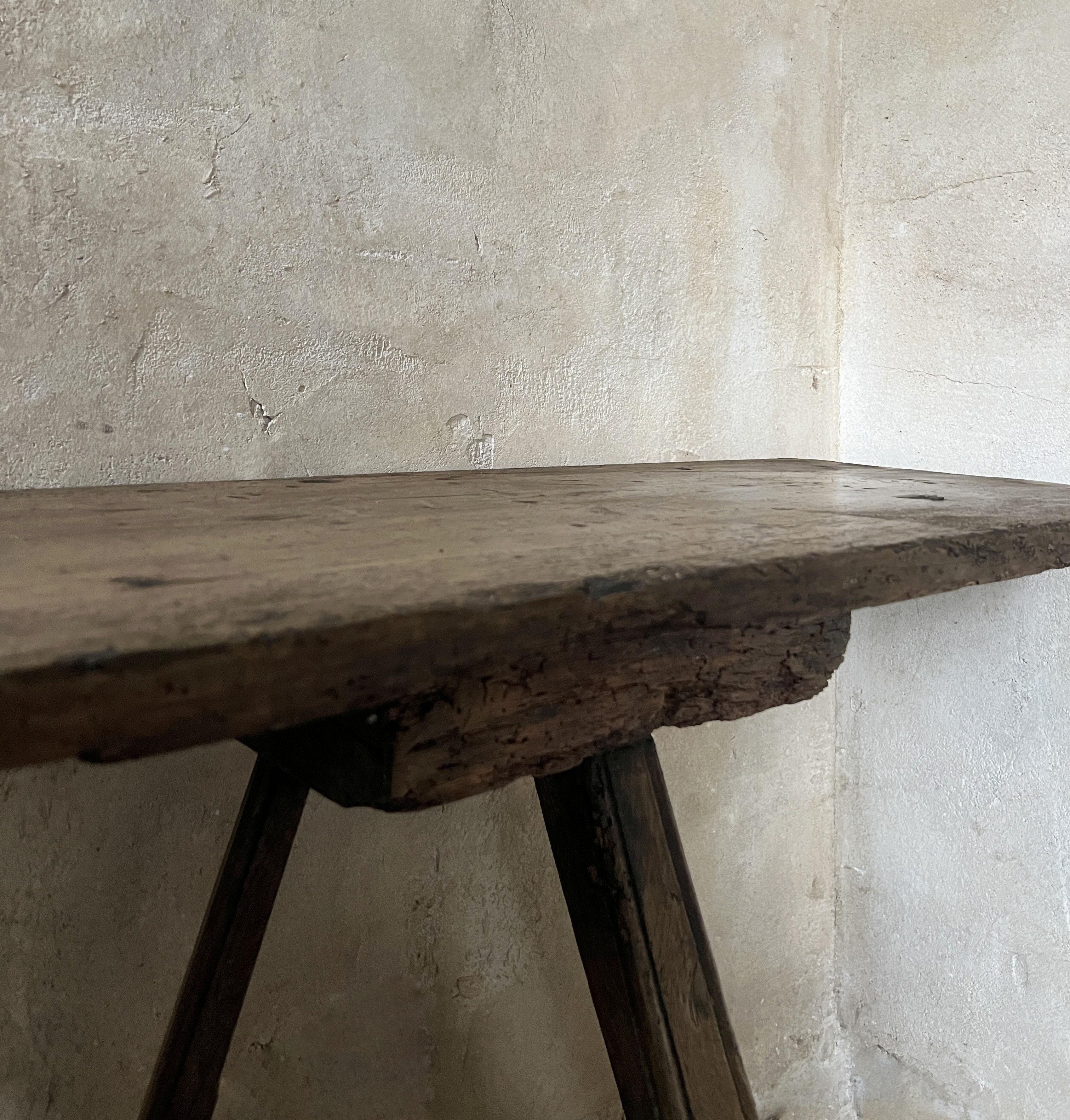 Primitive demi lune side console table 4