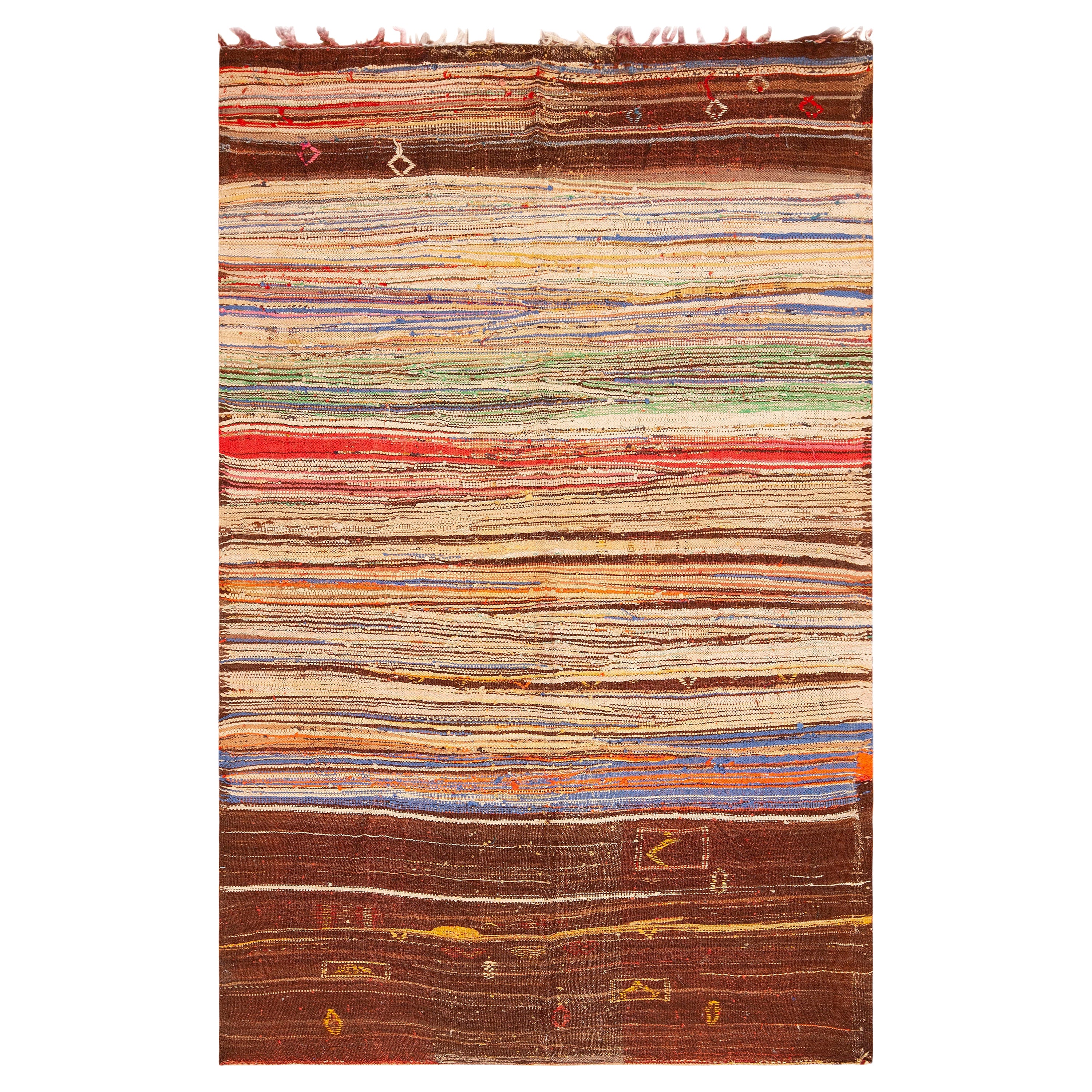 Marokkanischer Vintage-Kelim im primitiven Design, 4'10" x 6'5"
