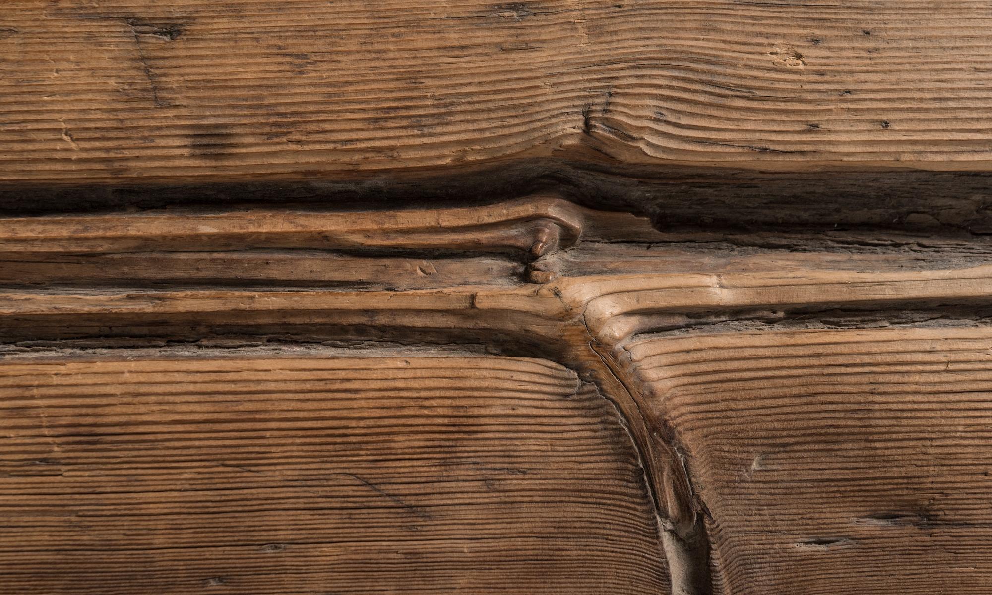 Wood Primitive Dining Table, France, 19th Century