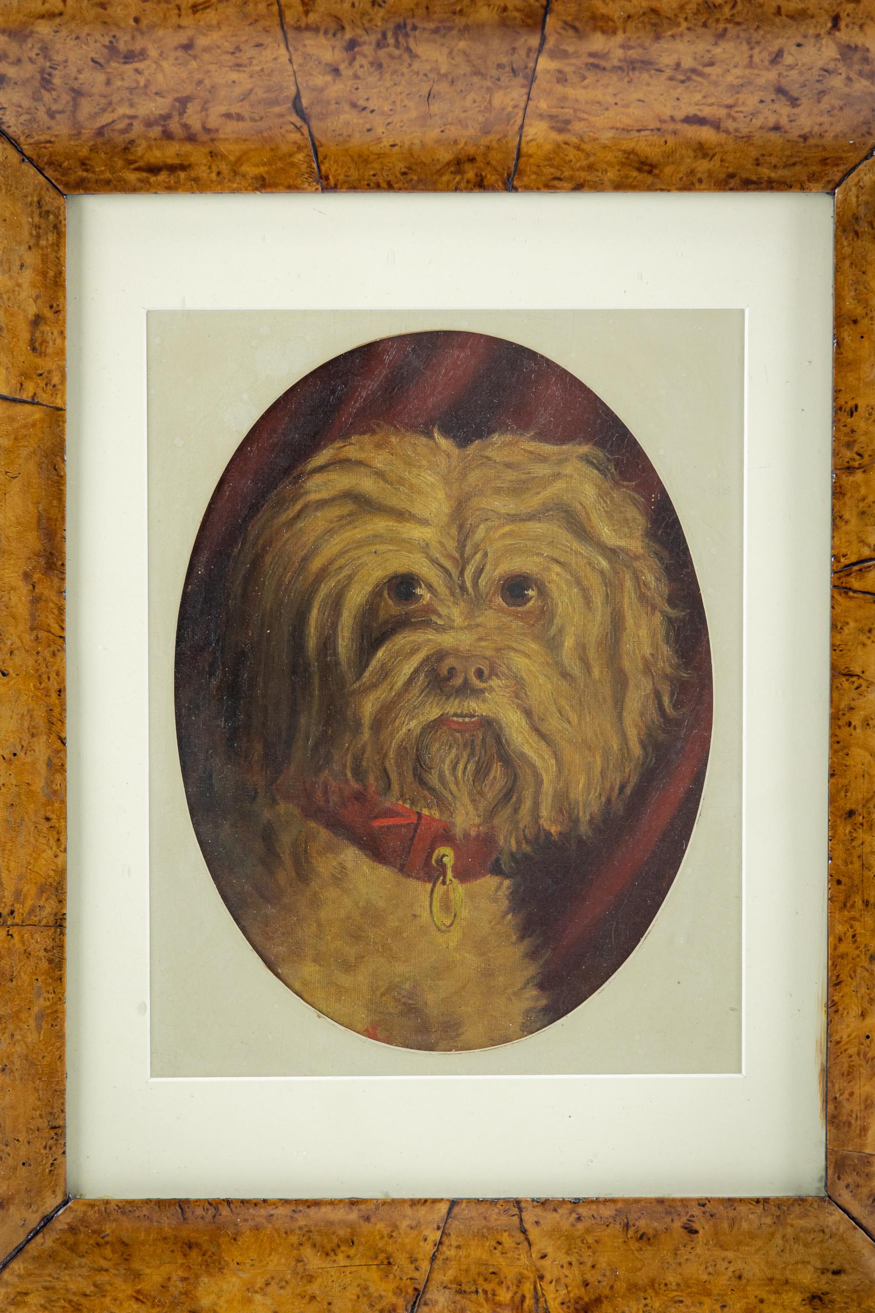 19th Century Primitive Dog Portrait of a West Highland White Terrier