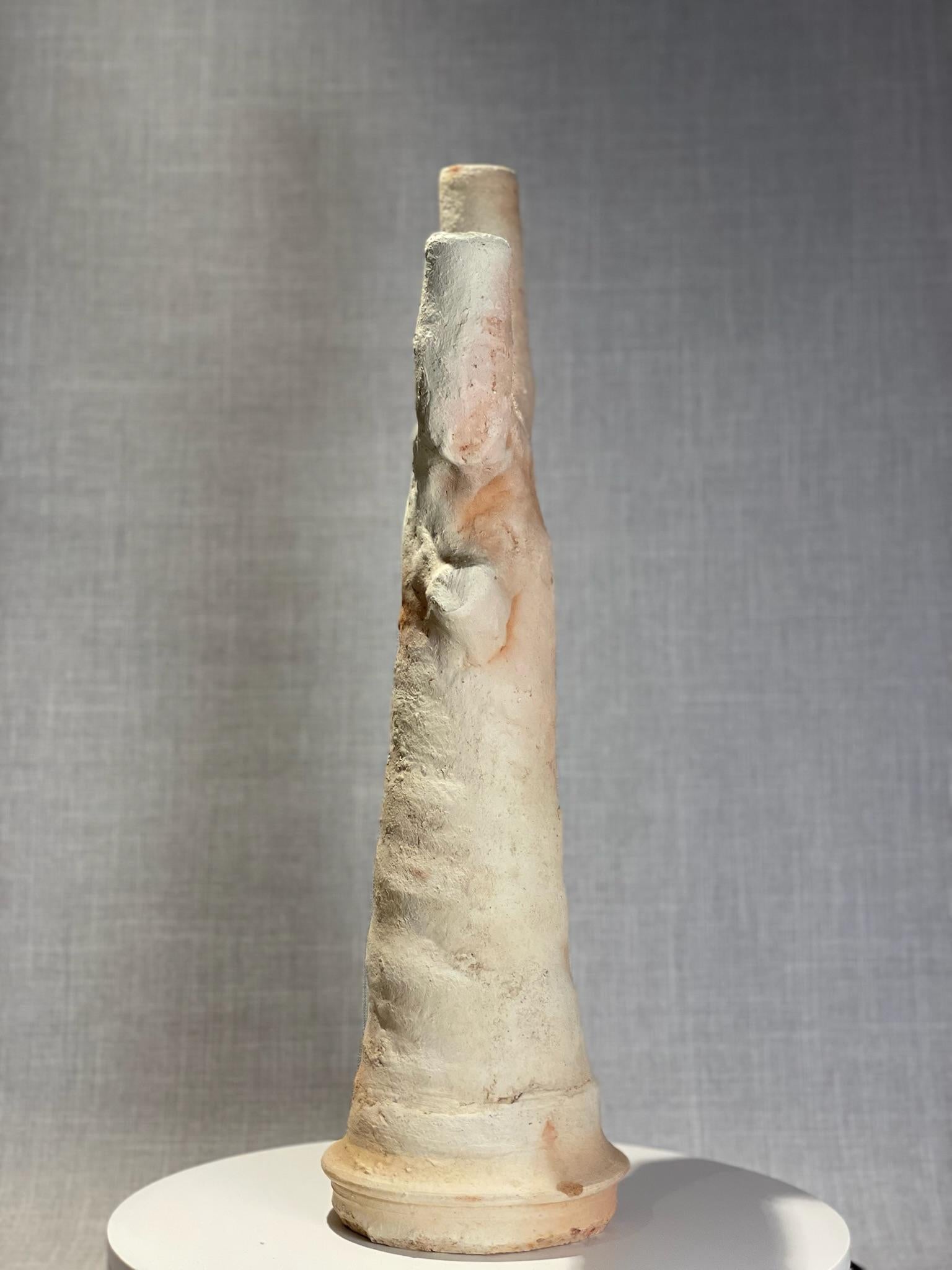 Terracotta Vaso primitivo a doppio beccuccio in terracotta con forma di albero in vendita