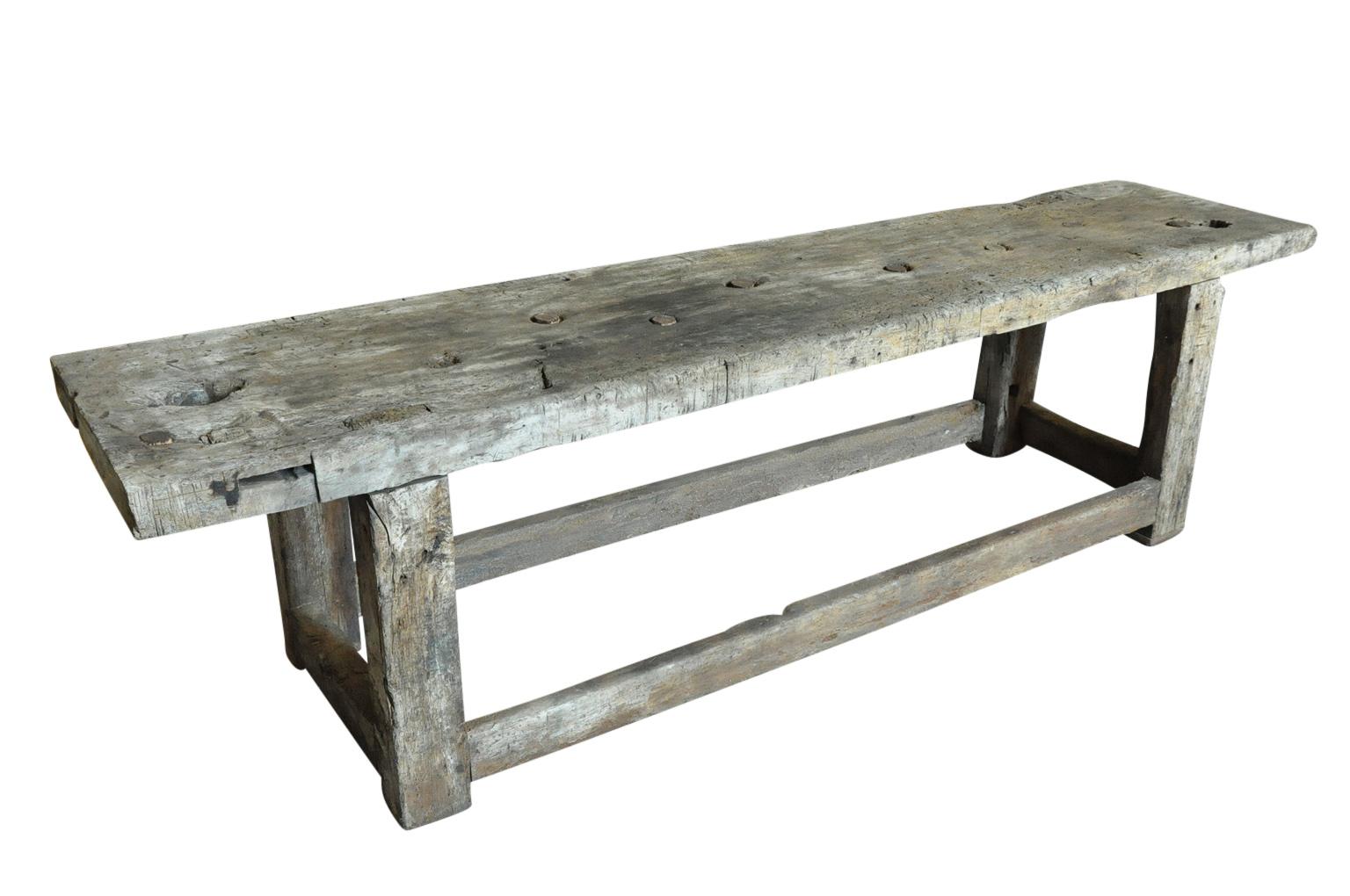 Primitive Early 19th Century Etabli - Work Bench In Good Condition In Round Top, TX