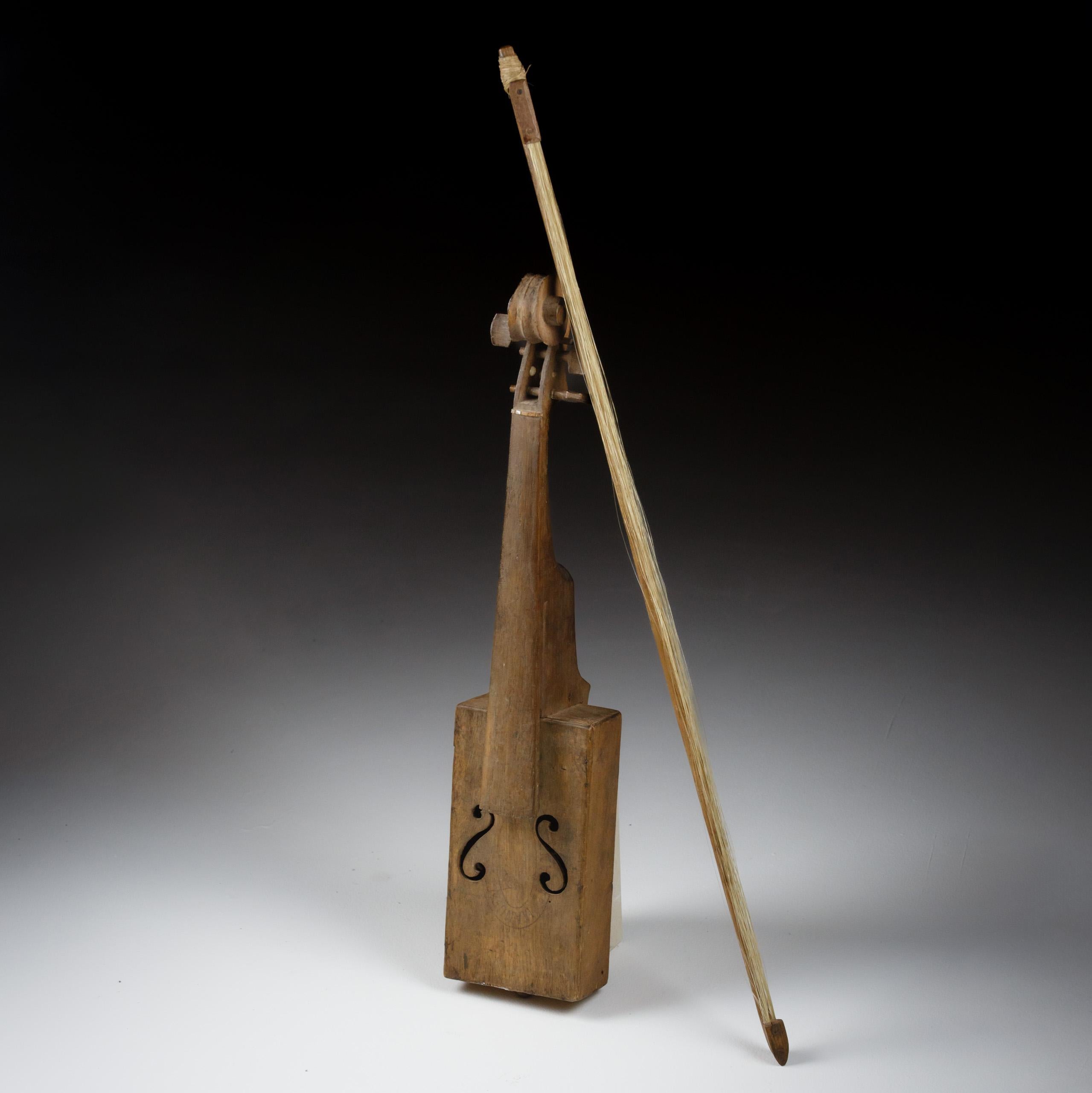 French Primitive Early 20th Century Fiddle and Bow For Sale
