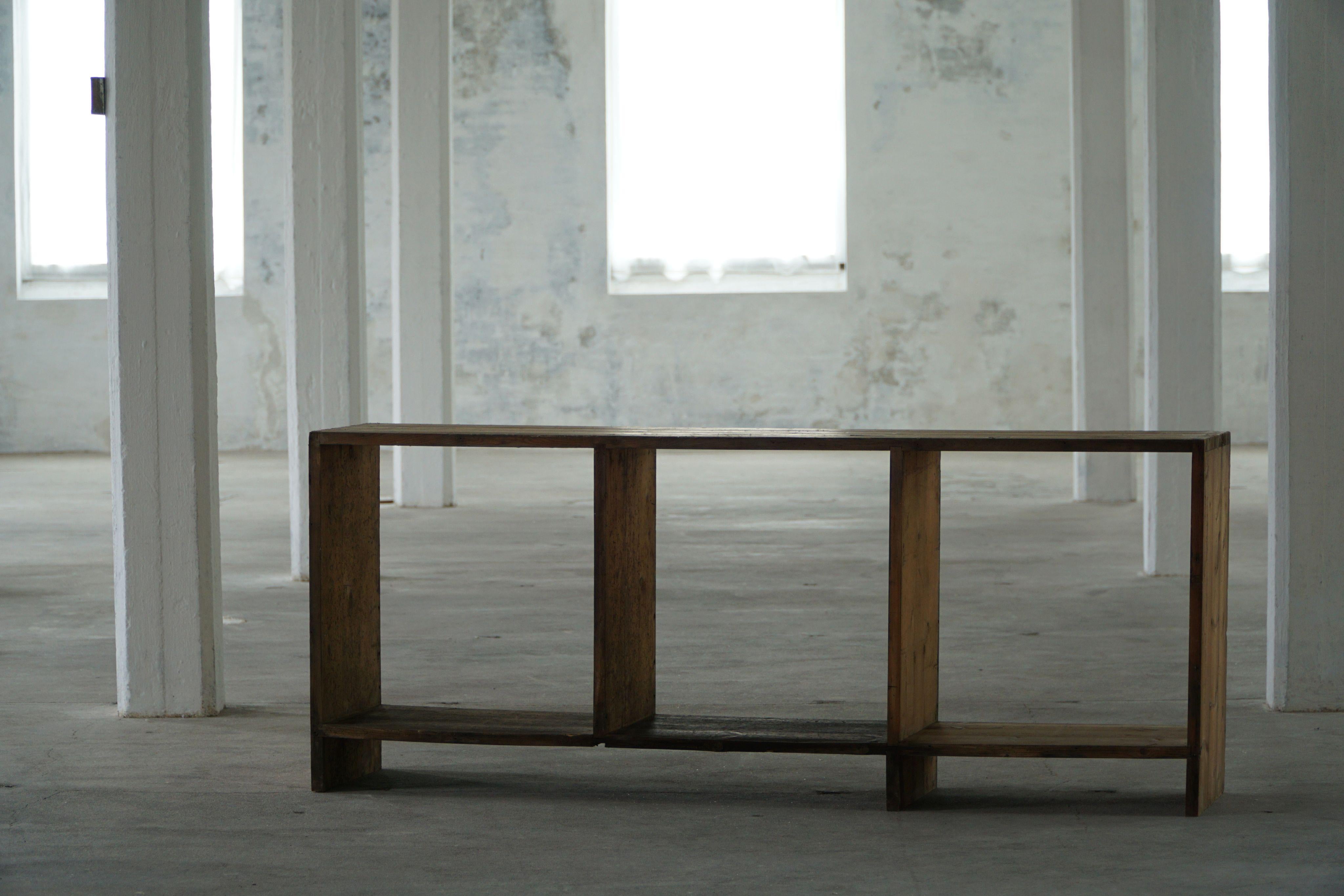 Primitive Early 20th Century French Shelf in Patinated Oak, Wabi Sabi, 1920s For Sale 9