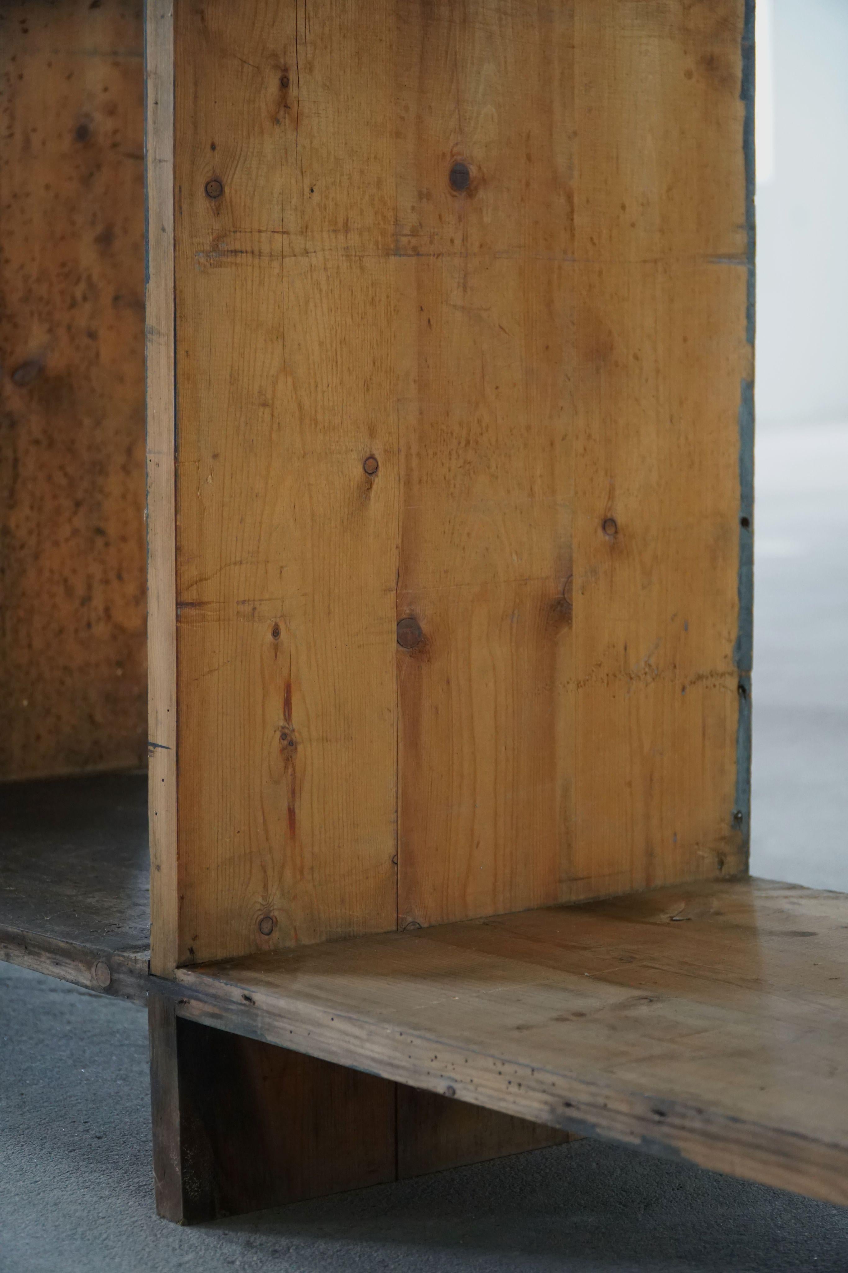 Primitive Early 20th Century French Shelf in Patinated Oak, Wabi Sabi, 1920s For Sale 2