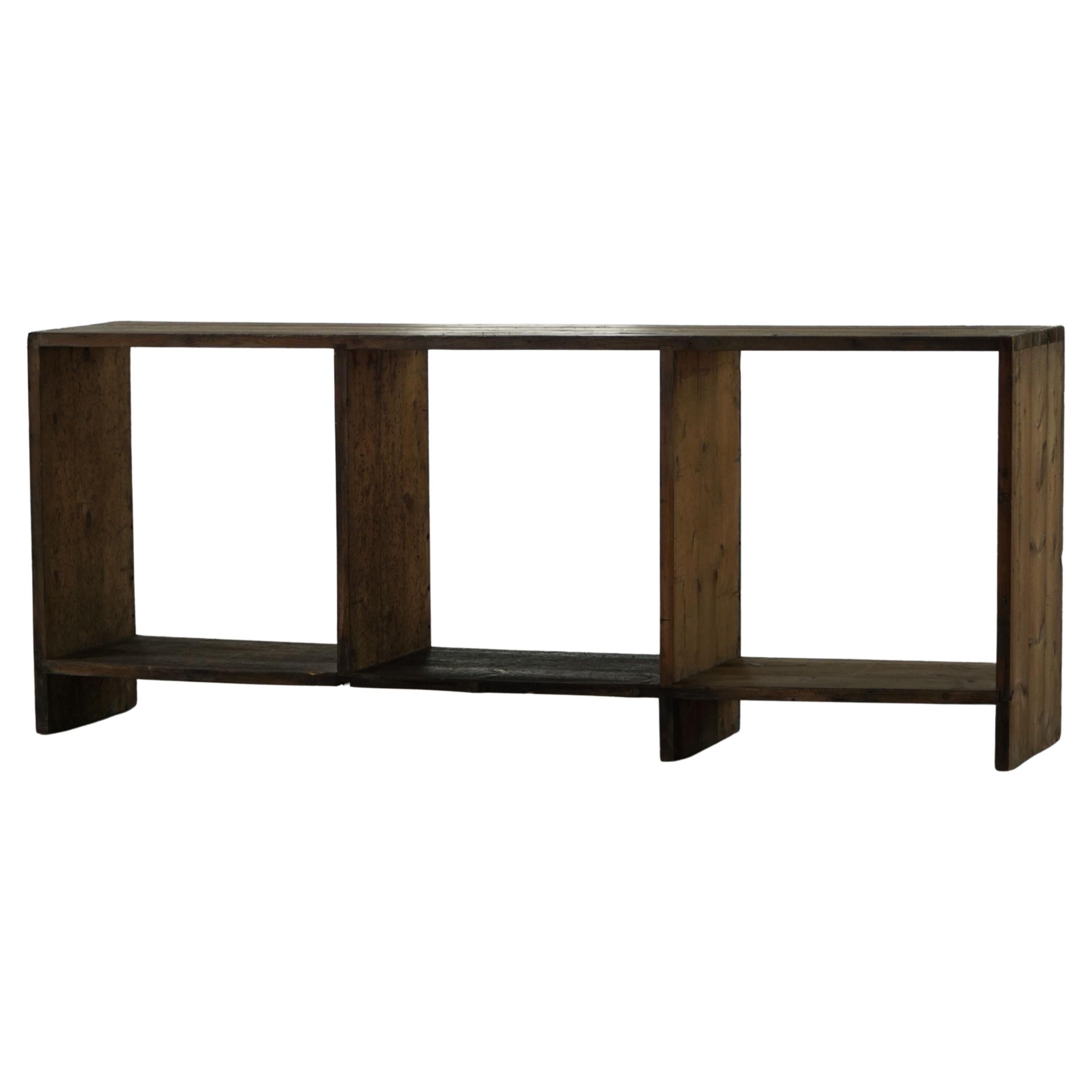 Primitive Early 20th Century French Shelf in Patinated Oak, Wabi Sabi, 1920s For Sale