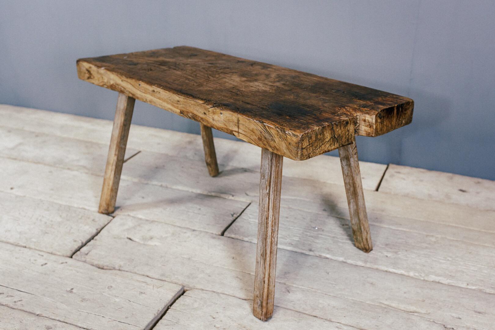 Primitive Early 20th Century Pig Bench Slab Table 4