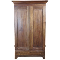 Primitive Early American Walnut Clothing Armoire Armoire Penderie Presse à Linge