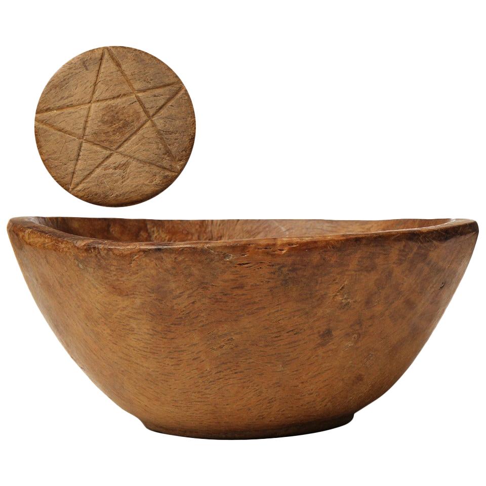 Primitive Elm Burl Bowl For Sale