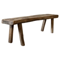 Primitive Elm Plank Wood Bench or Coffee Table