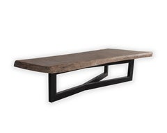 Primitive Elm Slab on Steel Mount Coffee Table