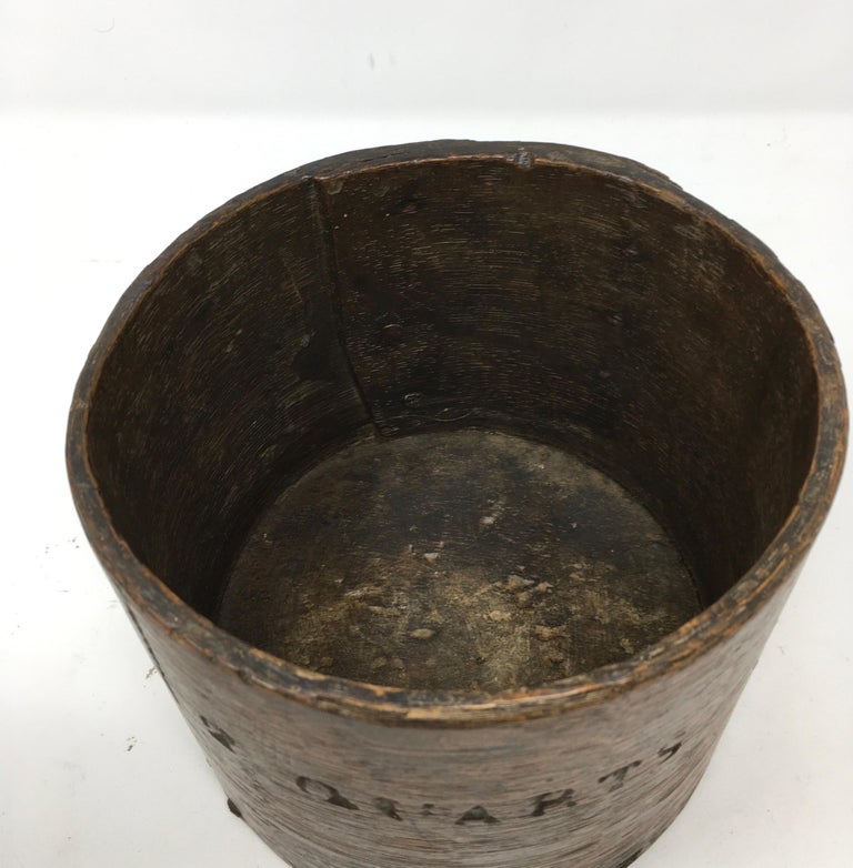 Primitive English Two Quart Grain Measure at 1stDibs