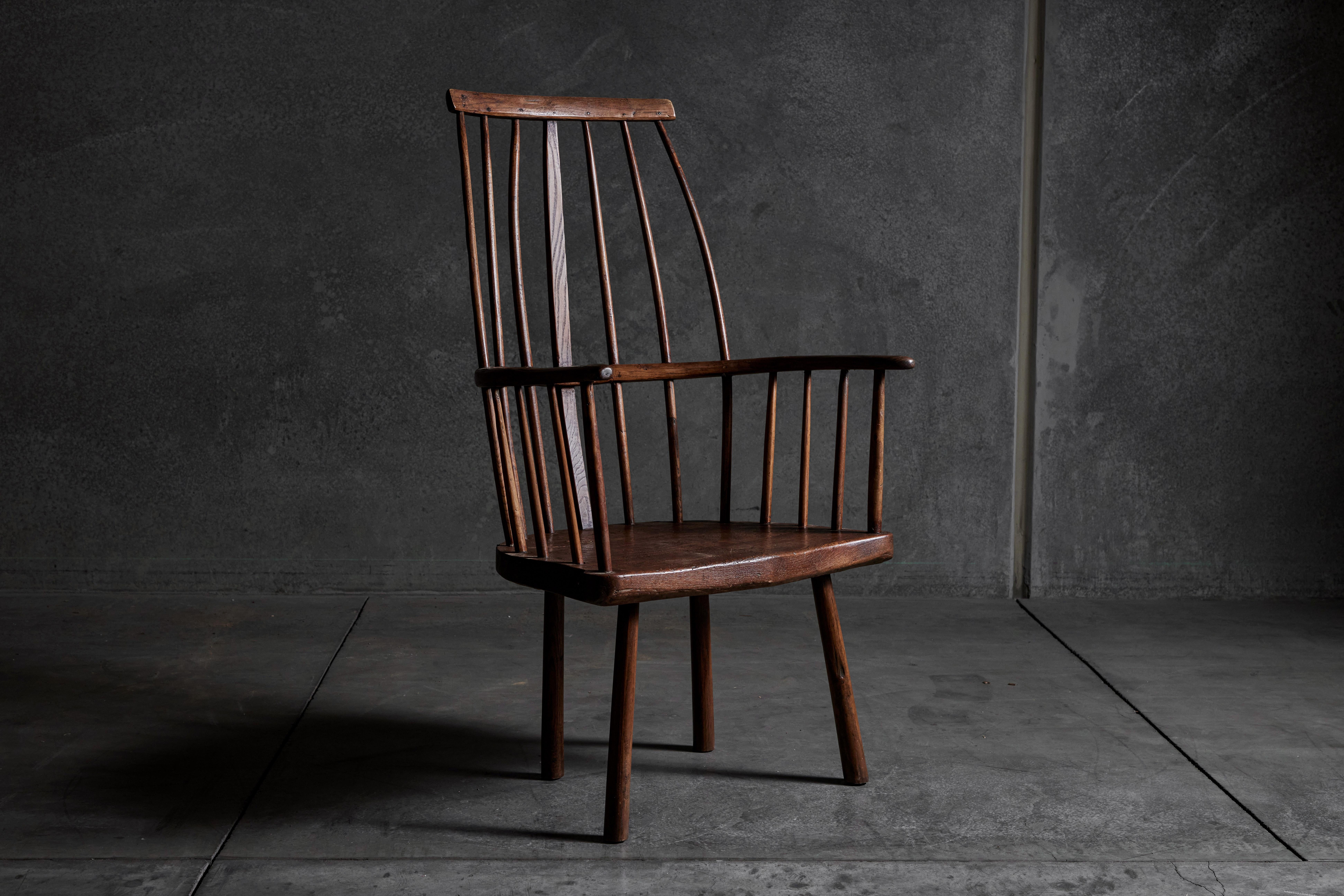 British Primitive English Windsor Armchair