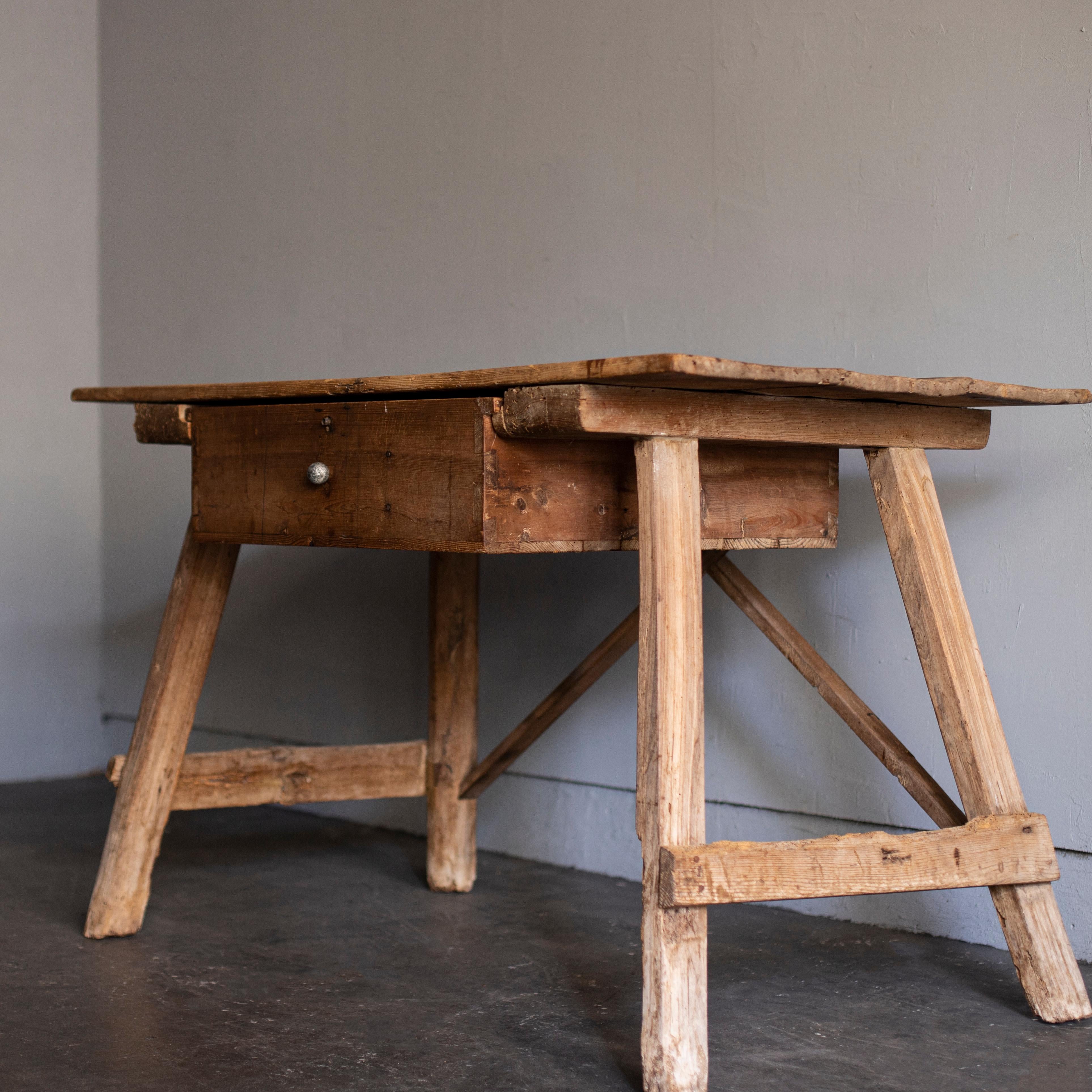 Spanish Primitive Farm Table, Spain, 19th Century