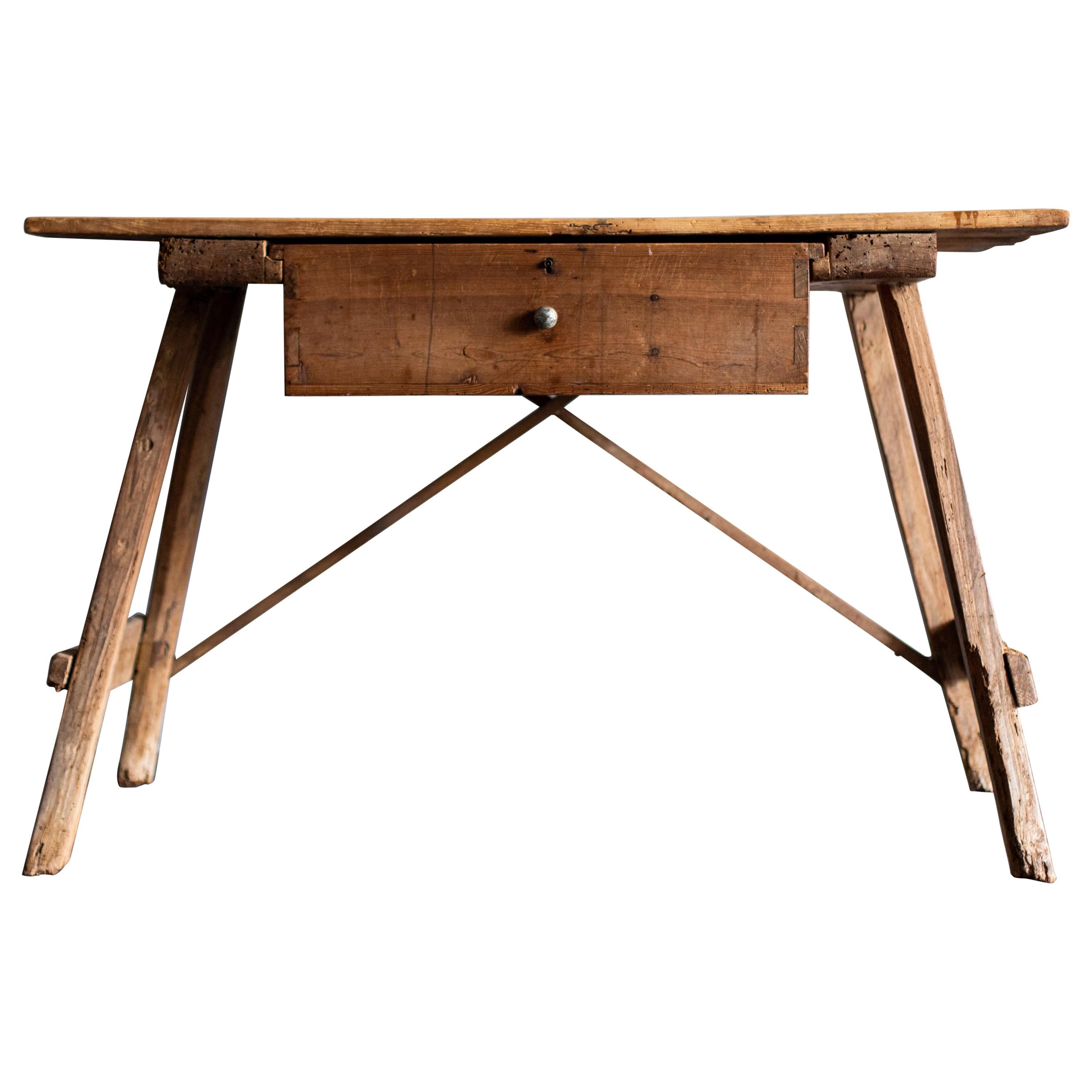 Primitive Farm Table, Spain, 19th Century