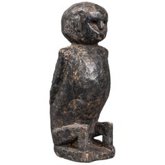 Primitive Folk Art Carved Seated Figural Sculpture