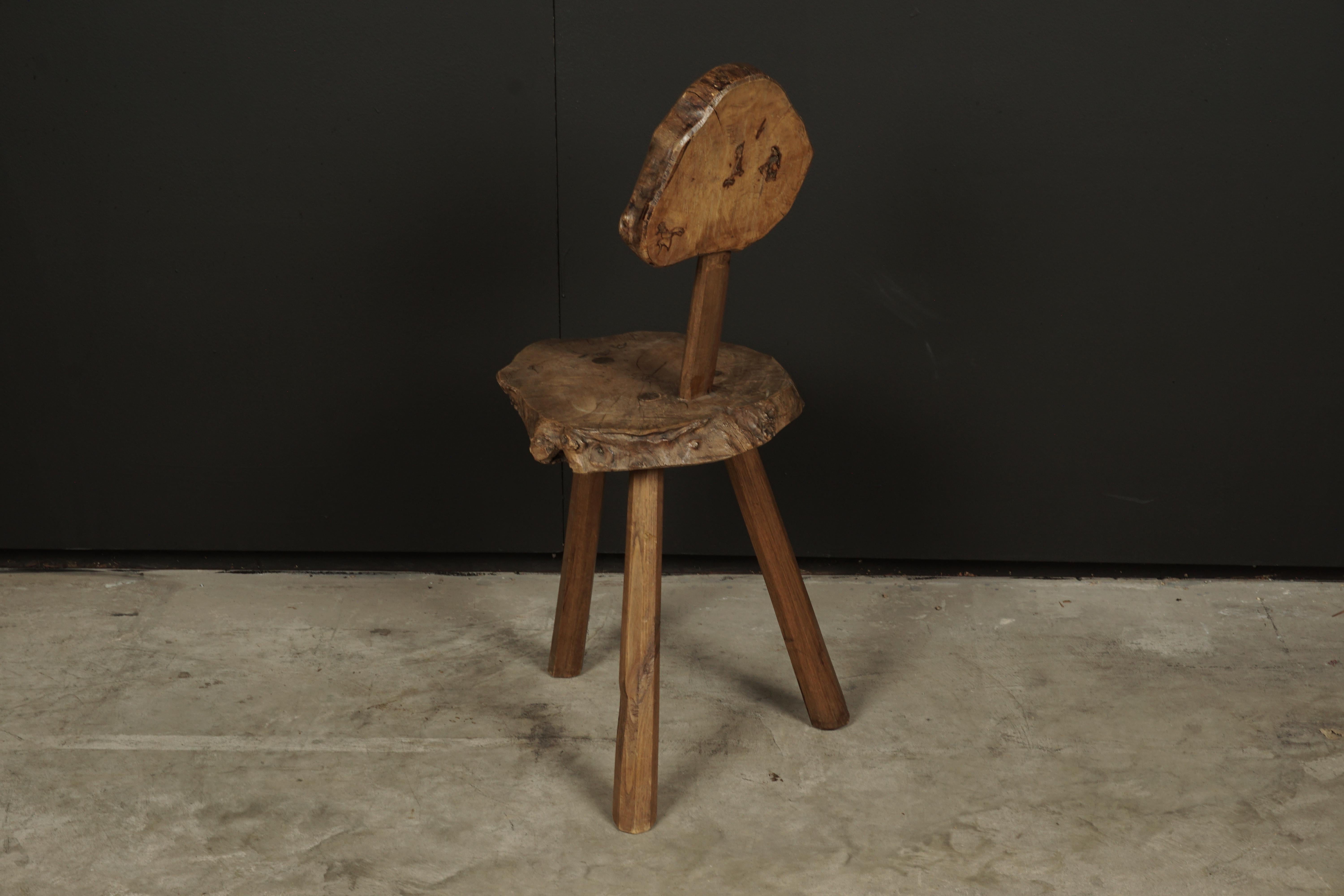 European Primitive Folk Art Chair from France, circa 1950