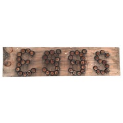 Primitive Folk Art Eggs Sign Made with Bottle Caps