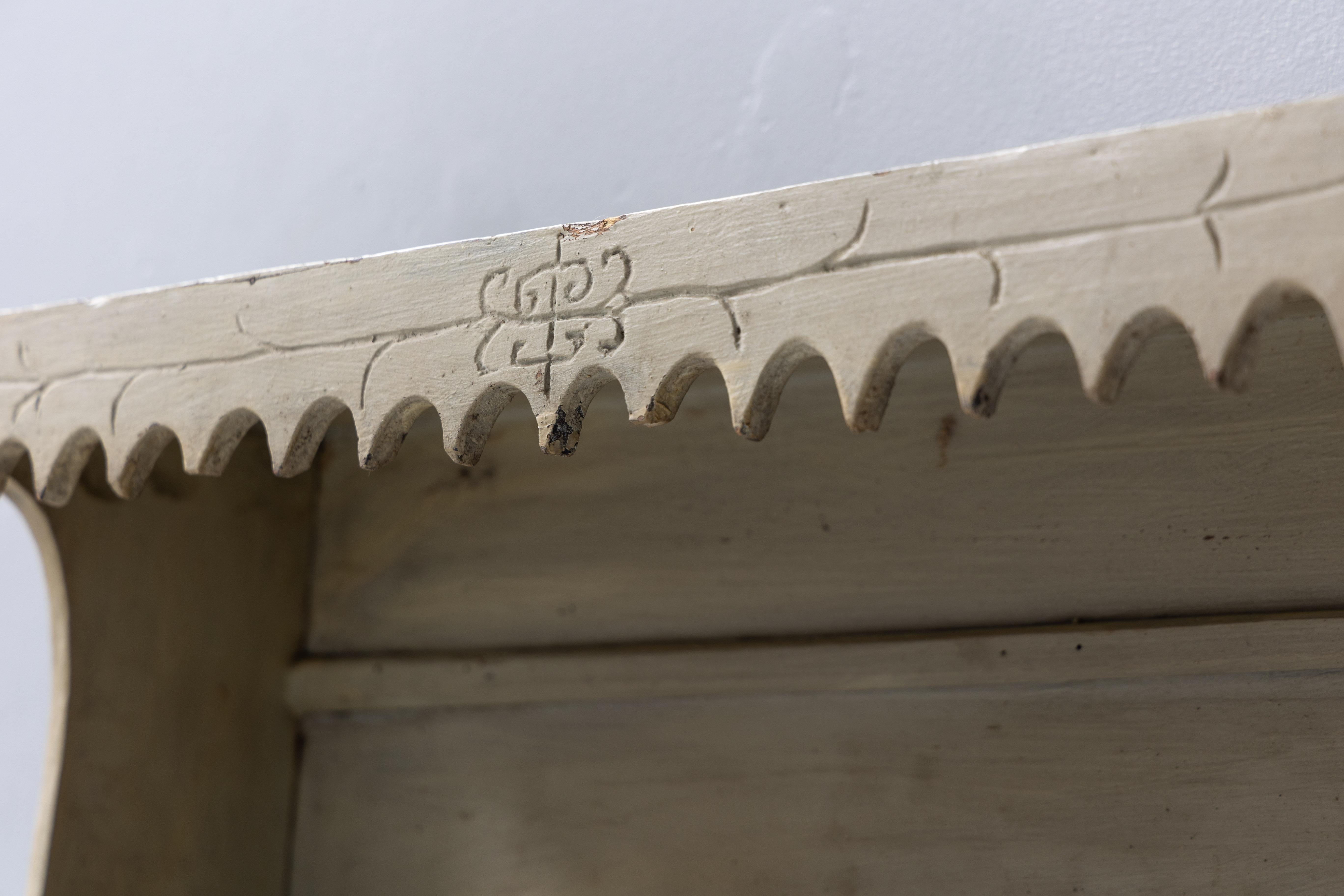 French Primitive Folk Art Wall Shelf, France, 19th Century