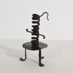 Primitive French 18th Century Rat De Cave Candleholder