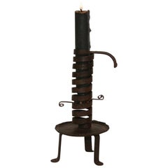 Primitive French 19th Century Rat De Cave Candleholder