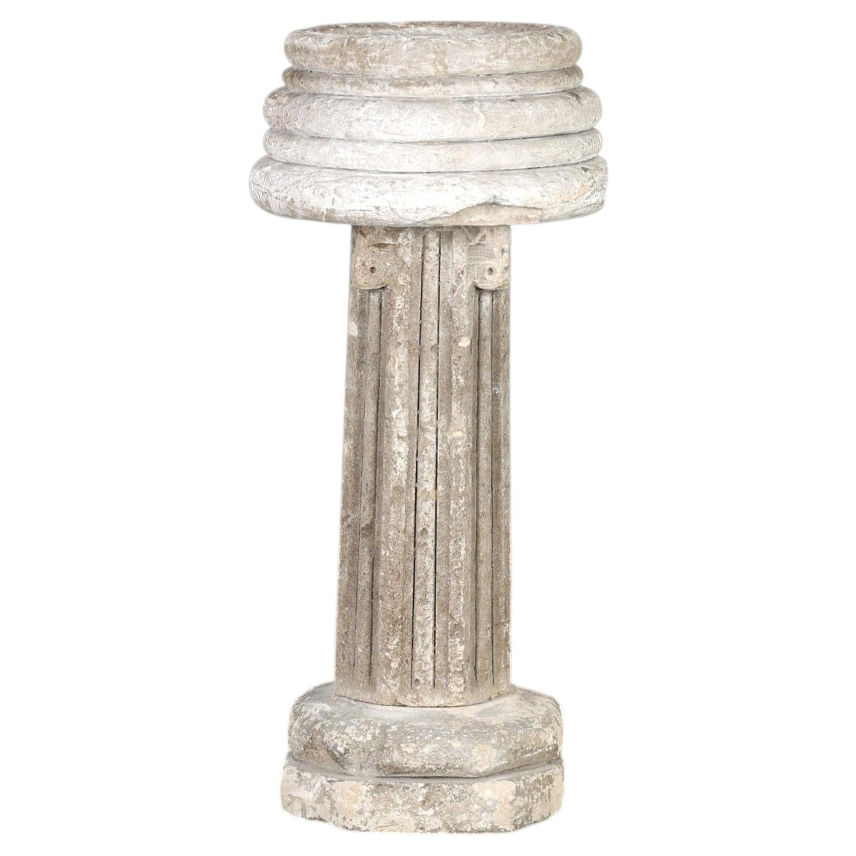 Primitive French Early 18th C. Stone Font For Sale