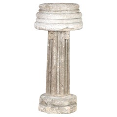 Primitive French Early 18th C. Stone Font