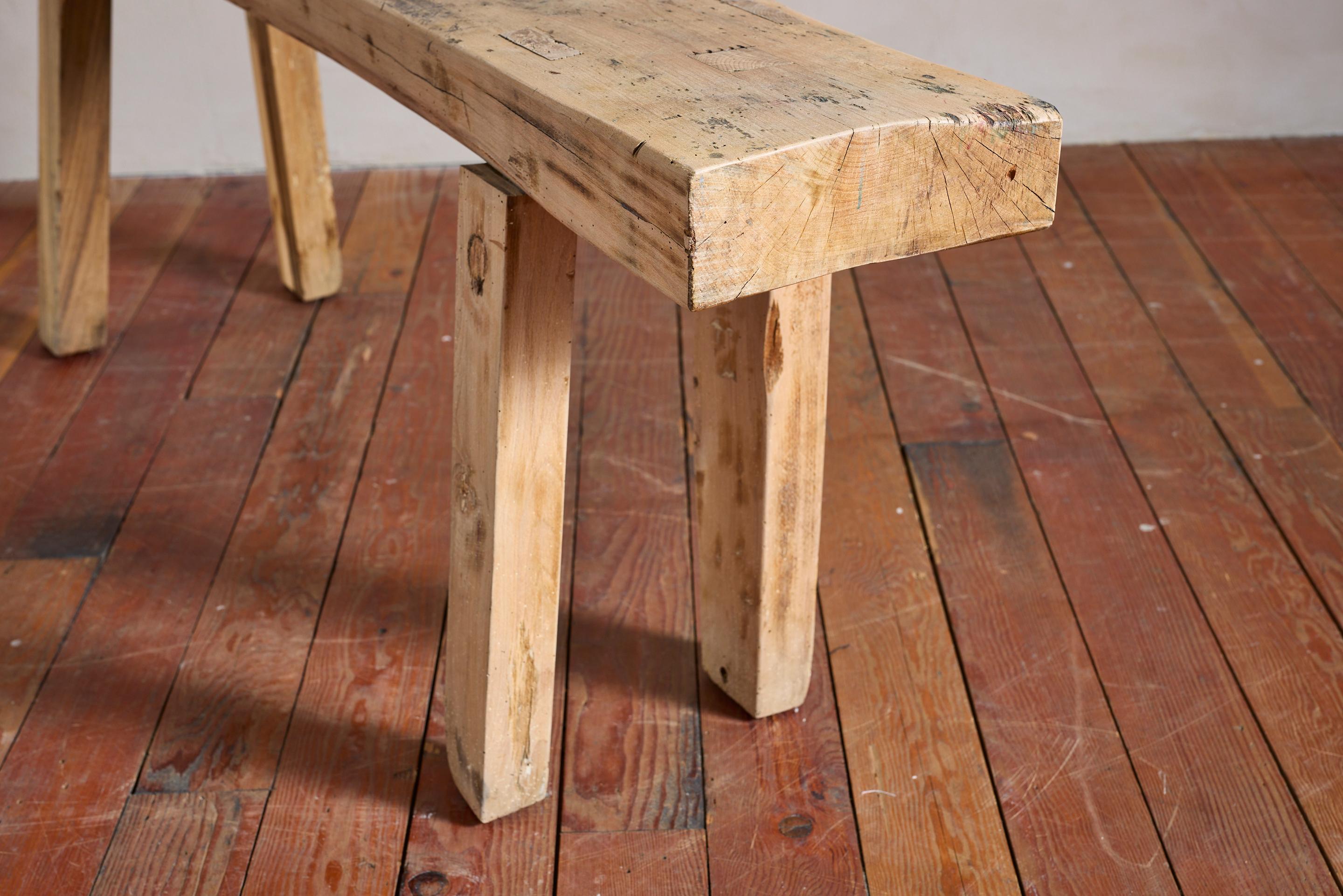 Table console primitive française en chêne en vente 9