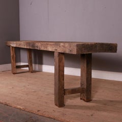 Table console primitive en chêne français