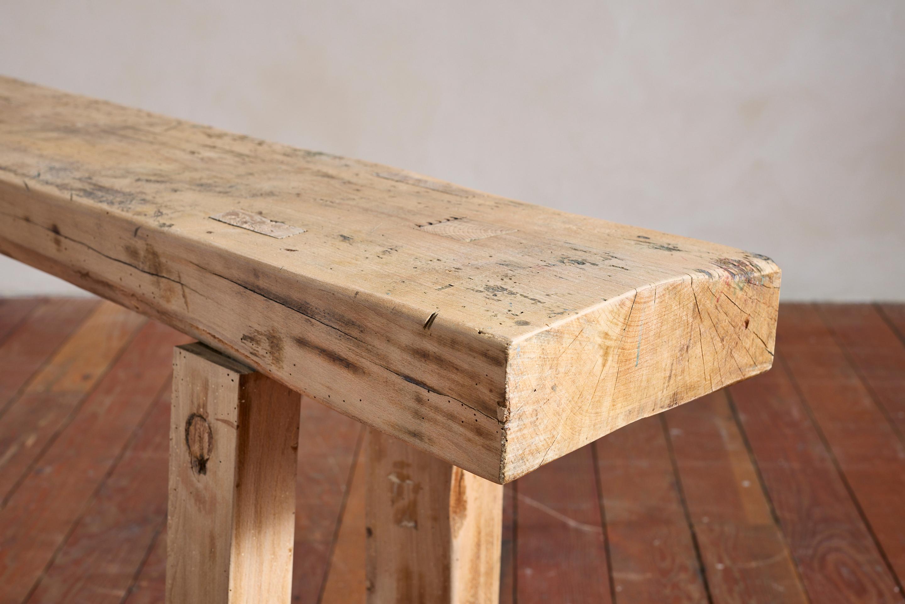 Table console primitive française en chêne en vente 1