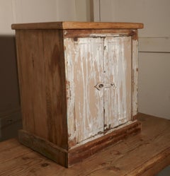 Primitive French Rustic 2-Door Cupboard with Distressed Worn Paint