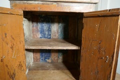 Primitive French Rustic 2-Door Cupboard with Distressed Worn Paint