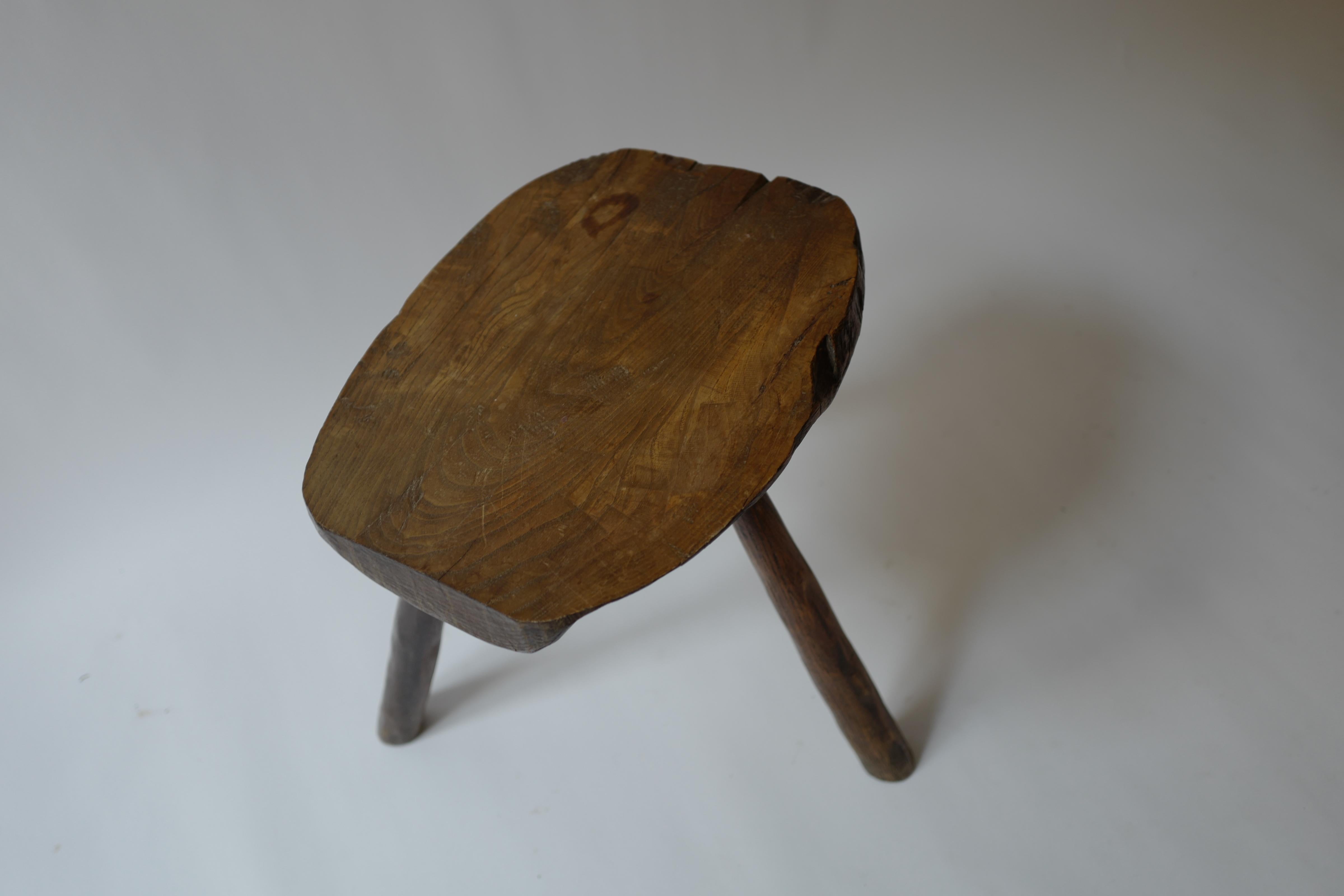 19th Century Primitive French Side Table or Stool Circa 1900