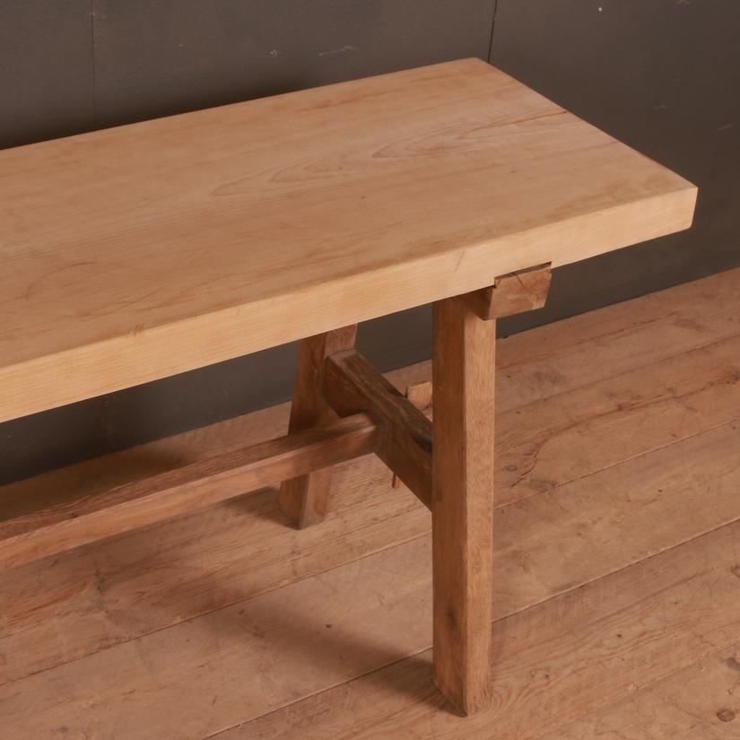 Oak Primitive French Trestle Table