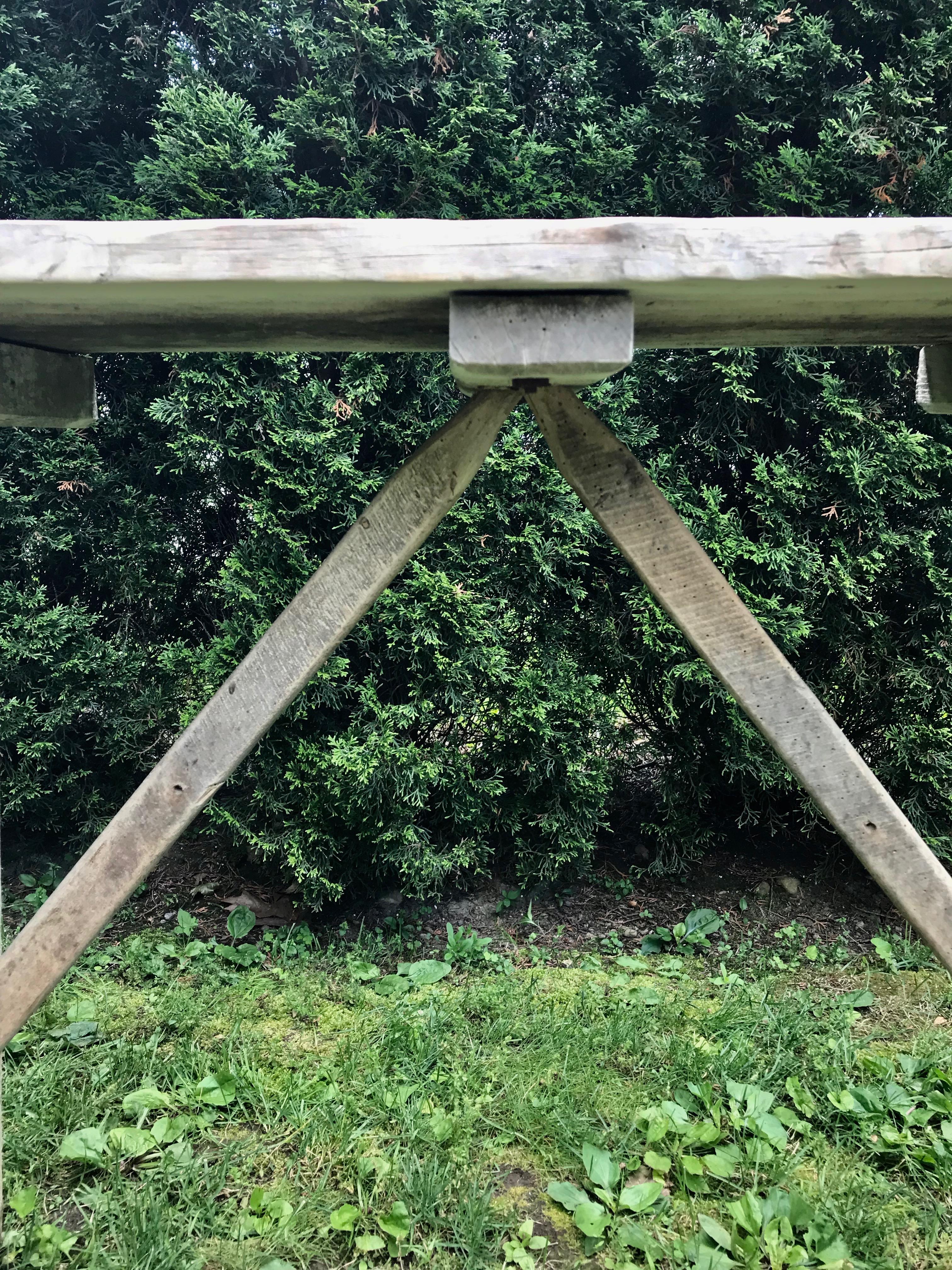 Primitive French Washerwoman's Console Table in Pine 3