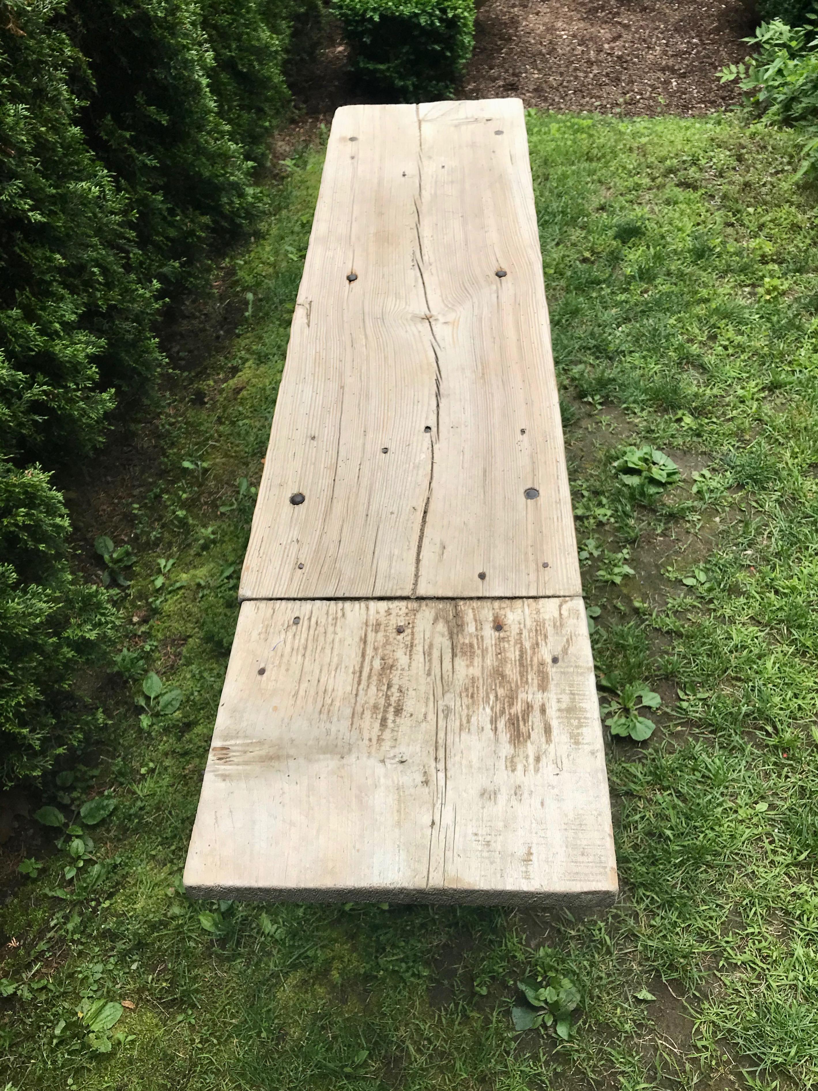 Primitive French Washerwoman's Console Table in Pine 4