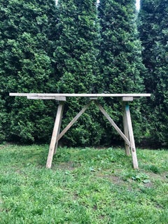 Primitive French Washerwoman's Console Table in Pine