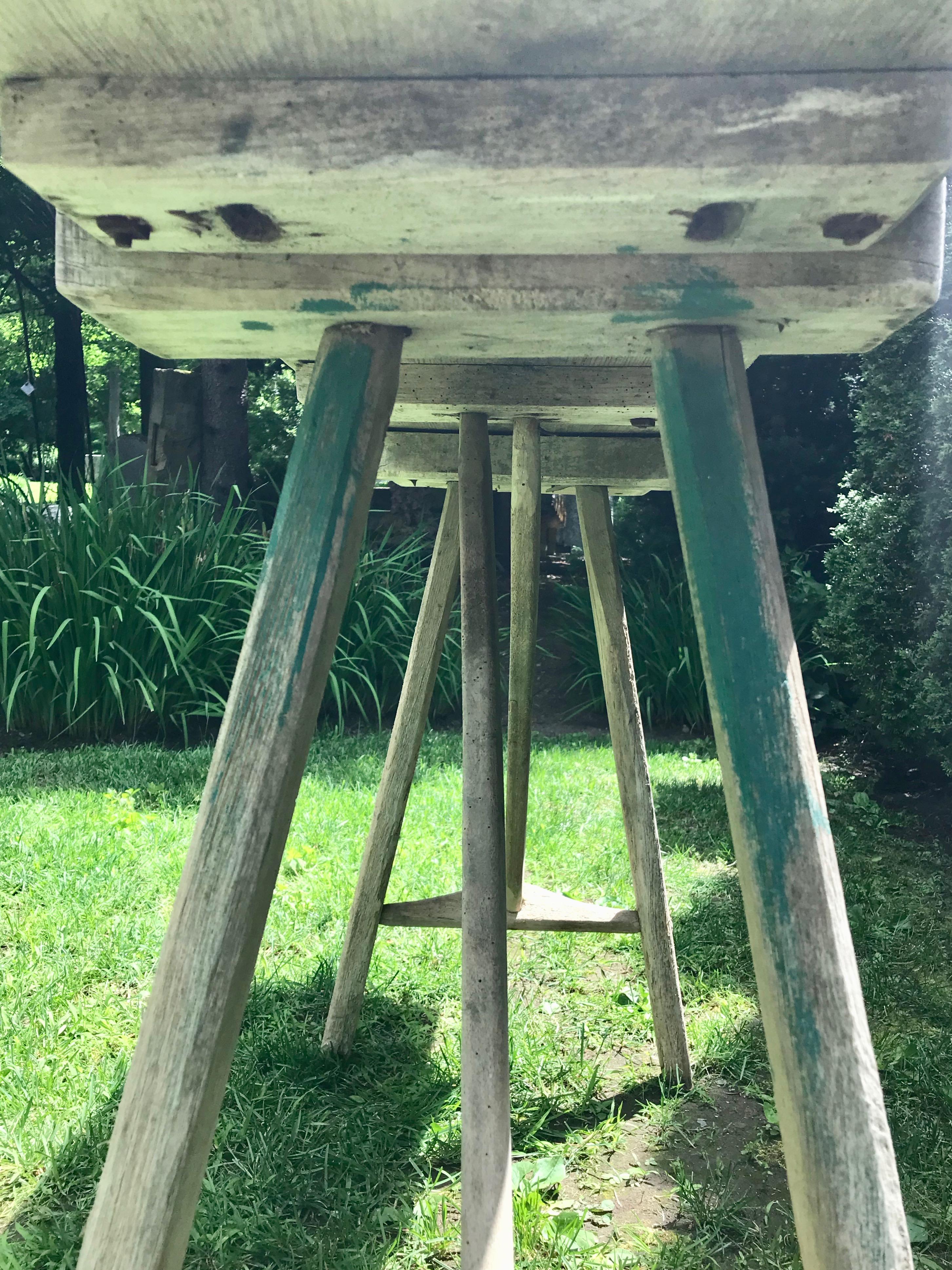 Primitive French Washerwoman's Console Table in Pine 2