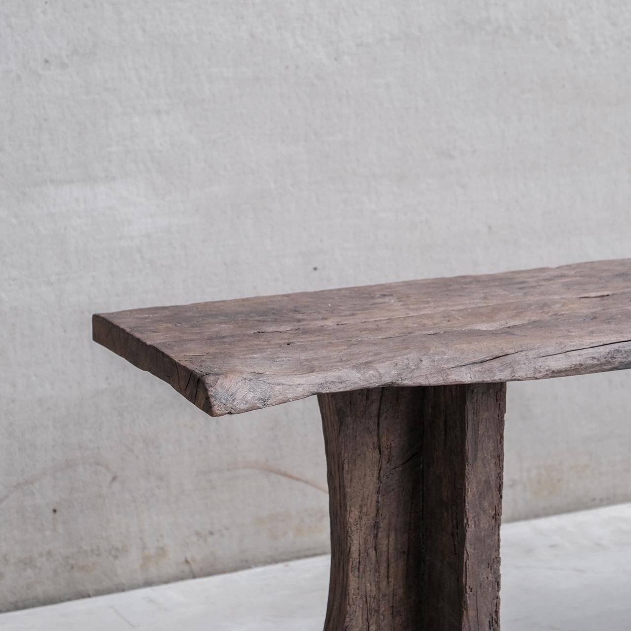 20th Century Primitive French Wooden Console Table