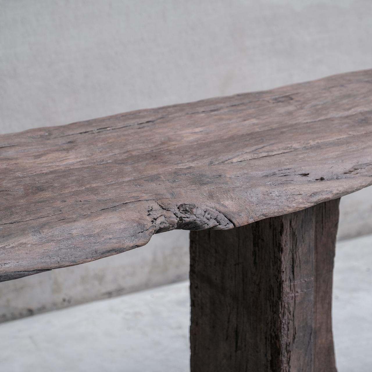 Primitive French Wooden Console Table 1