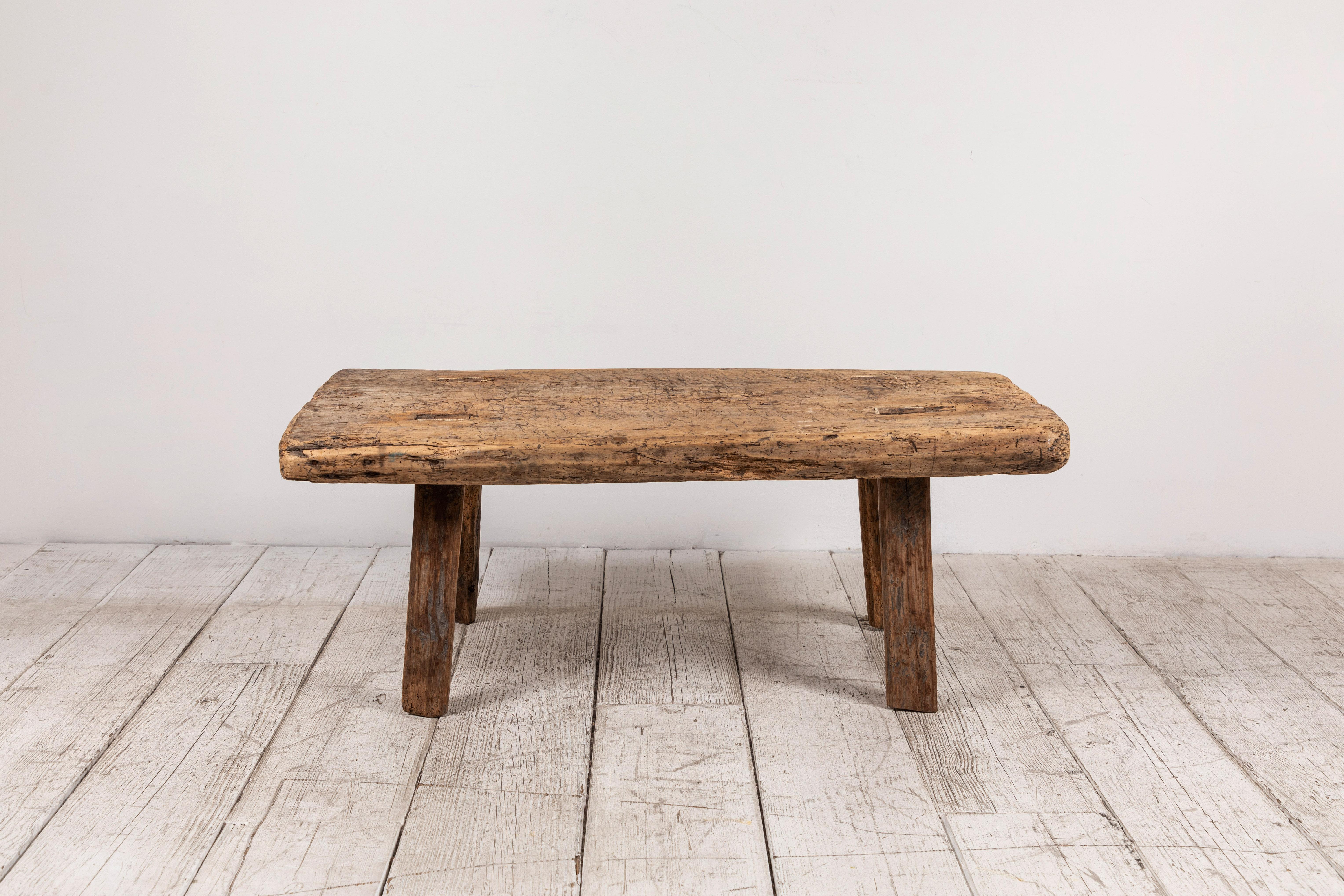 primitive wood coffee table