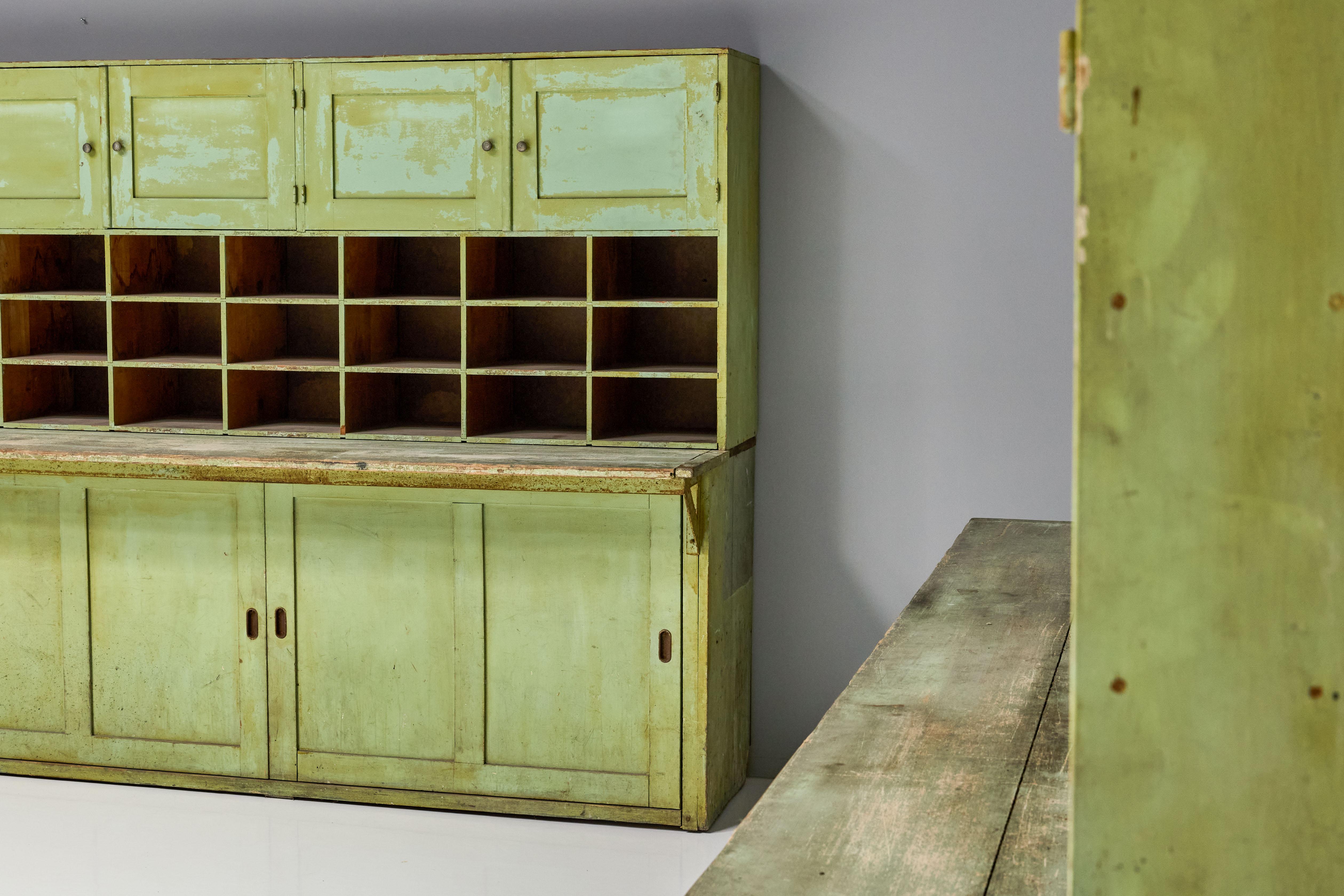 Armadietti da farmacia primitivi verdi, Francia, XIX secolo 3