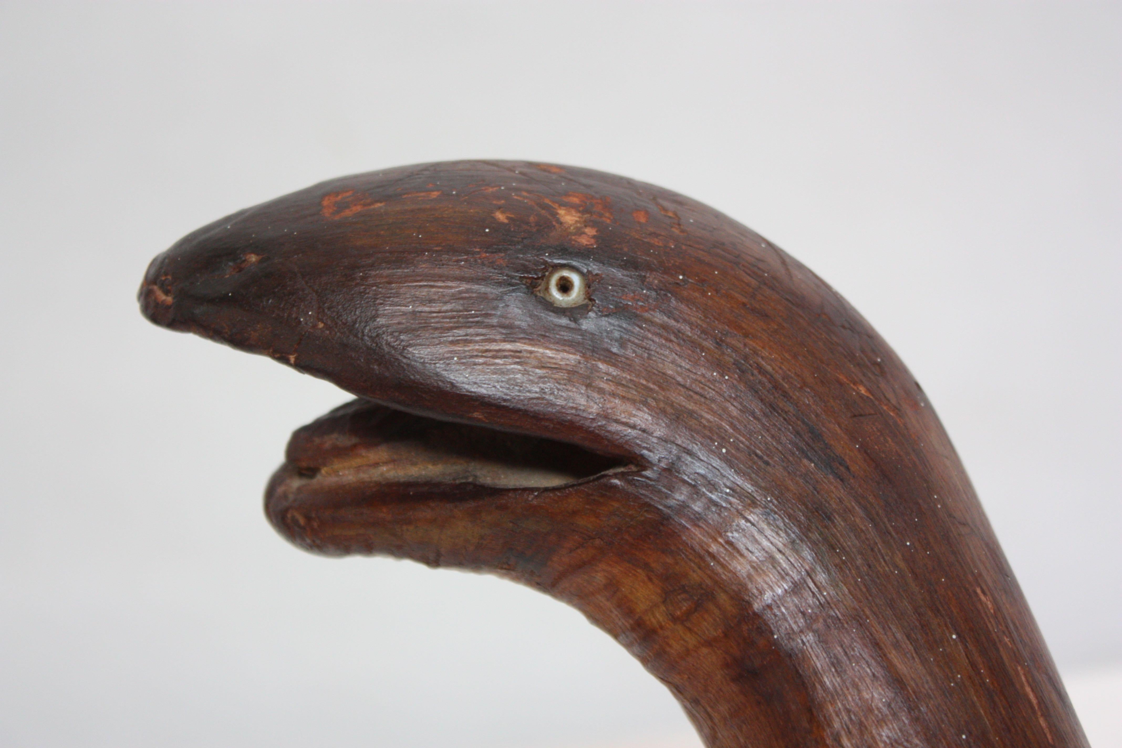 American Primitive Hand-Carved Wooden Snake