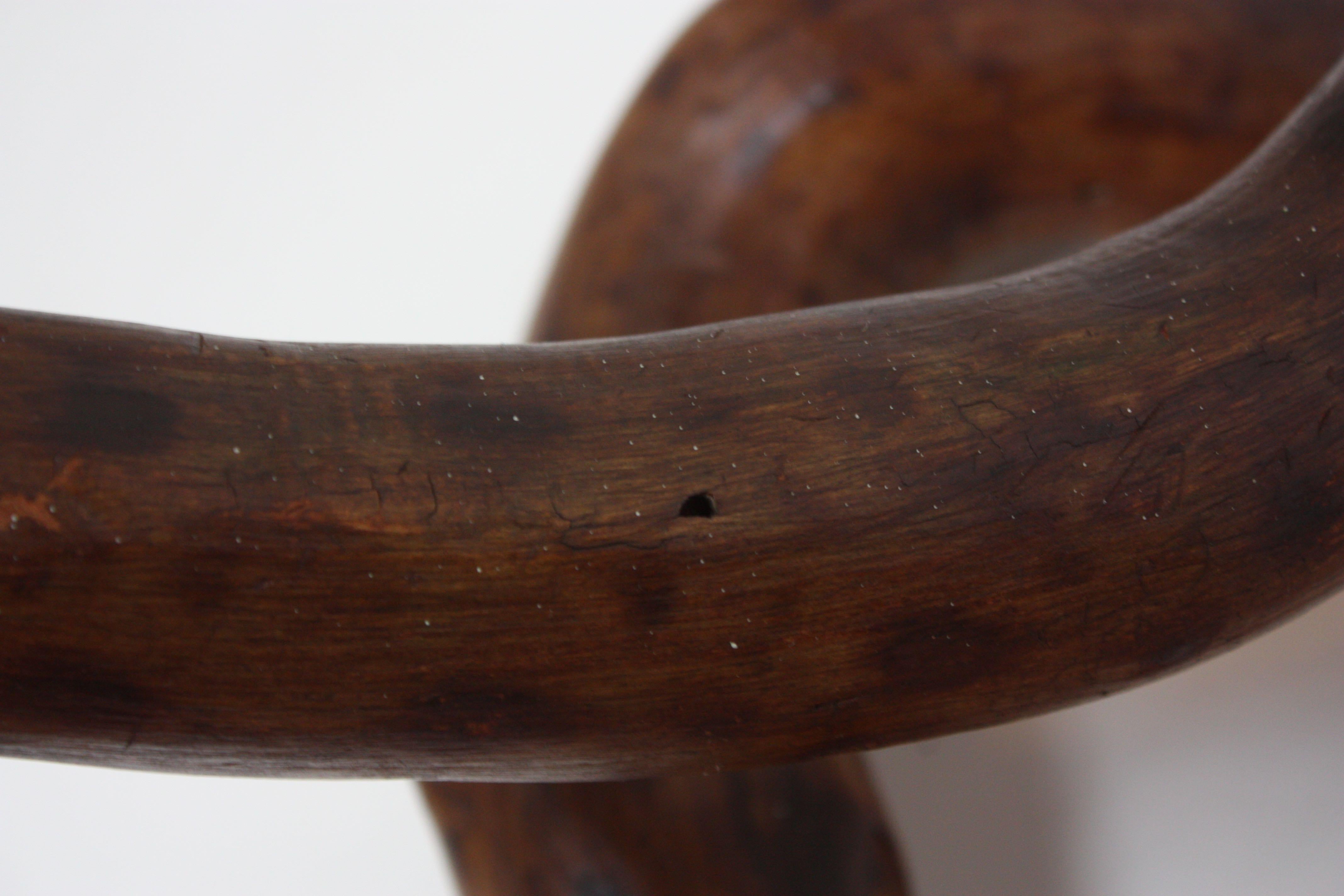 Primitive Hand-Carved Wooden Snake 1
